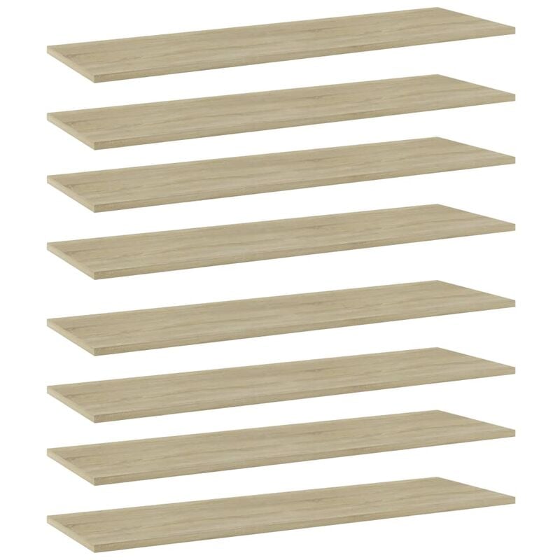 

BHD - Estantes estantería 8 uds aglomerado roble Sonoma 100x30x1,5 cm