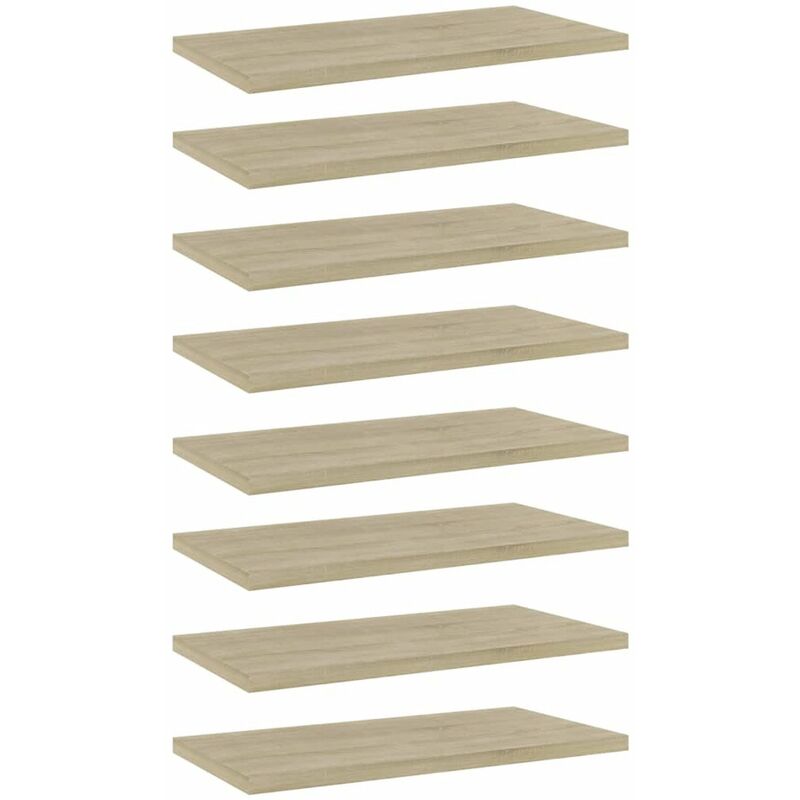 

Happyshopping - Estantes estanteria 8 uds aglomerado roble Sonoma 40x20x1,5 cm