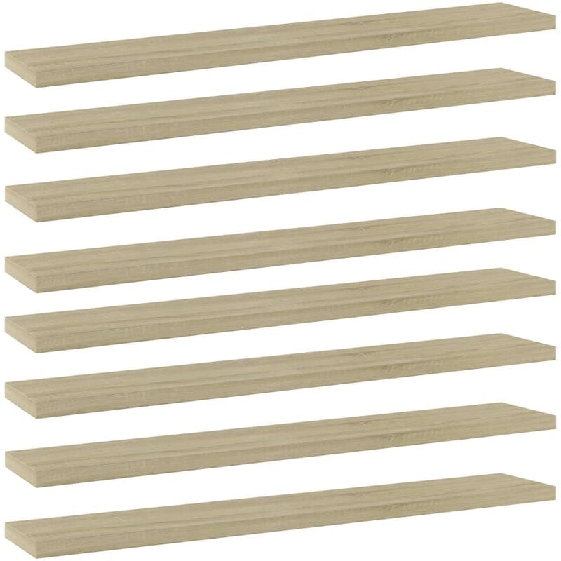 

Estantes estantería 8 uds aglomerado roble Sonoma 60x10x1,5 cm