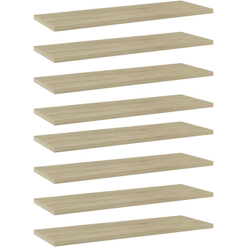 

Estantes estantería 8 uds aglomerado roble Sonoma 60x20x1,5 cm