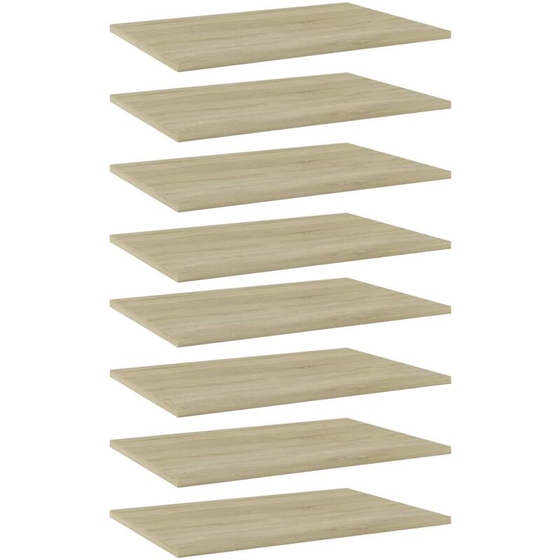 

Estantes estantería 8 uds aglomerado roble Sonoma 60x40x1,5 cm