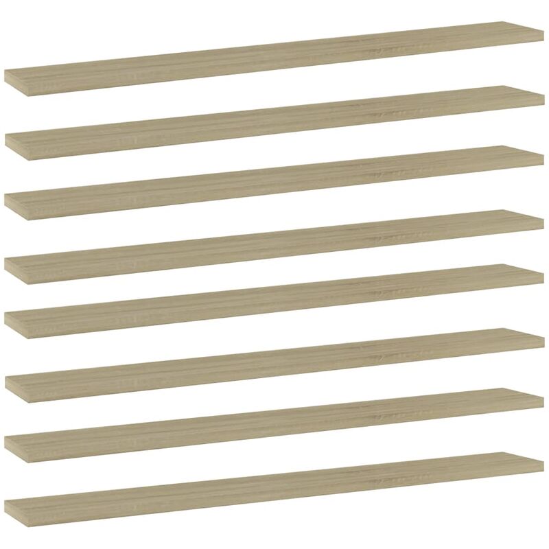 

Estantes estantería 8 uds aglomerado roble Sonoma 80x10x1,5 cm