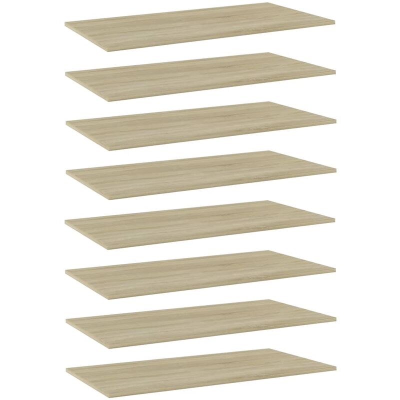 

Estantes estantería 8 uds aglomerado roble Sonoma 80x20x1,5 cm