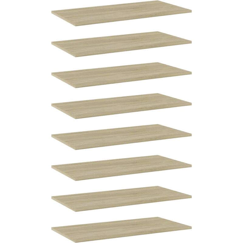 

Estantes estantería 8 uds aglomerado roble Sonoma 80x40x1,5 cm