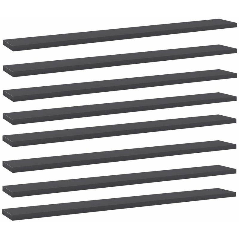 

Happyshopping - Estantes estanteria 8 uds de aglomerado gris 80x10x1,5 cm