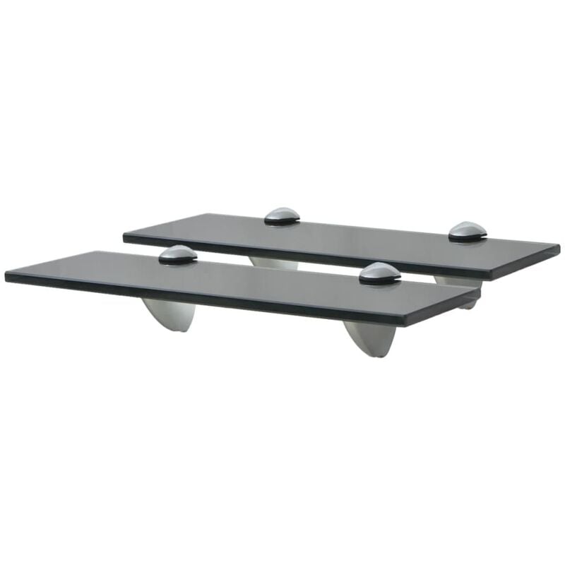 

vidaXL Estantes Flotantes 2 Unidades Vidrio 8 mm 30x20 cm - Negro