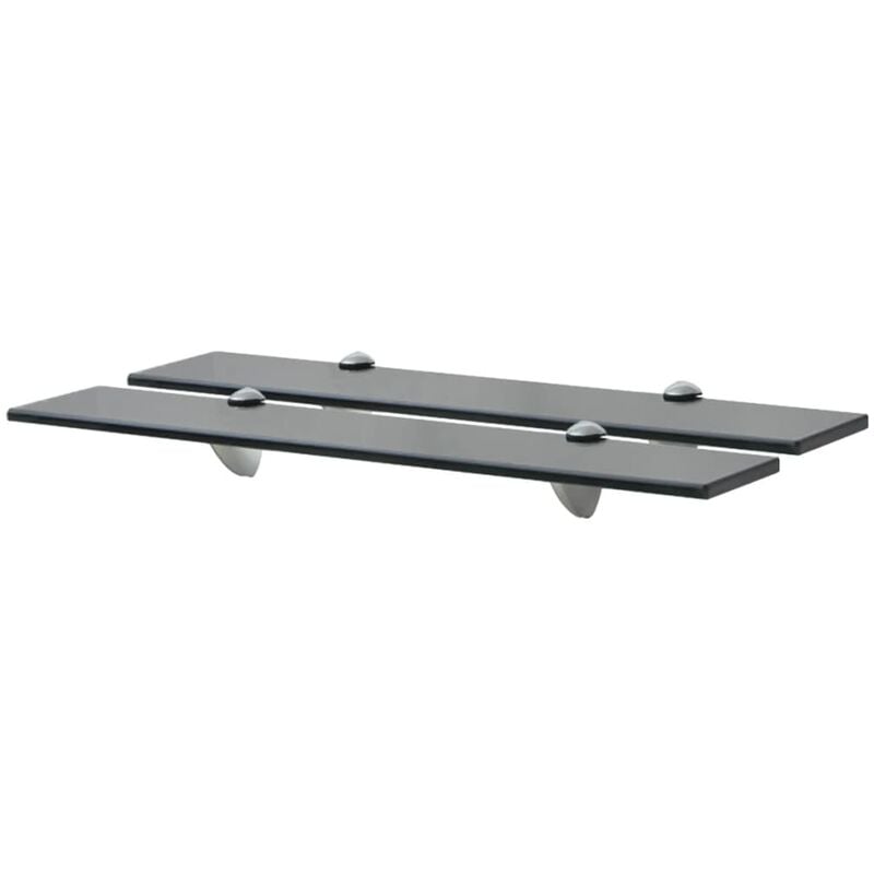 

vidaXL Estantes Flotantes 2 Unidades Vidrio 8 mm 60x20 cm - Negro