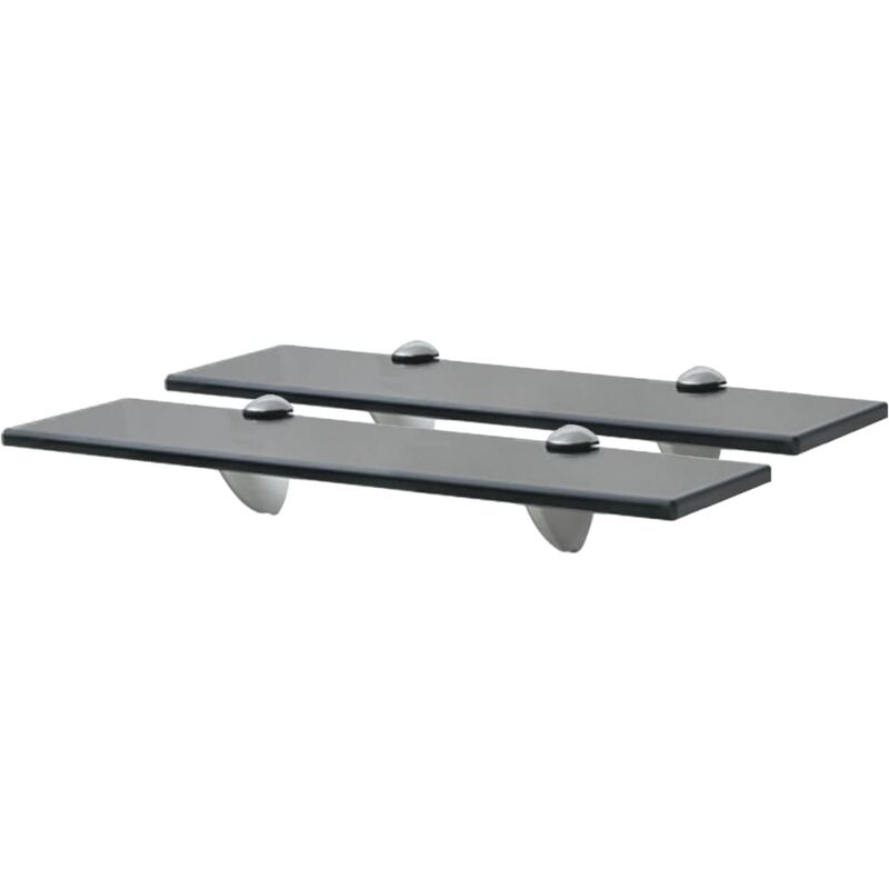 

Youthup - Estantes flotantes 2 unidades vidrio 8 mm 40x20 cm - Negro
