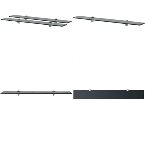 Estantes flotantes 2 unidades vidrio 8 mm 80x10 cm - Estantería flotante - Estantería de cristal