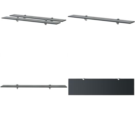 Estantes flotantes 2 unidades vidrio 8 mm 80x20 cm - Estantes de pared - Estantes de cristal