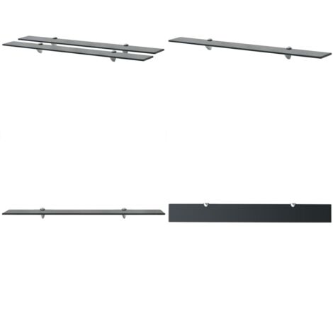 Estantes flotantes 2 unidades vidrio 8 mm 90x10 cm - Estantes de pared - Estantes de vidrio