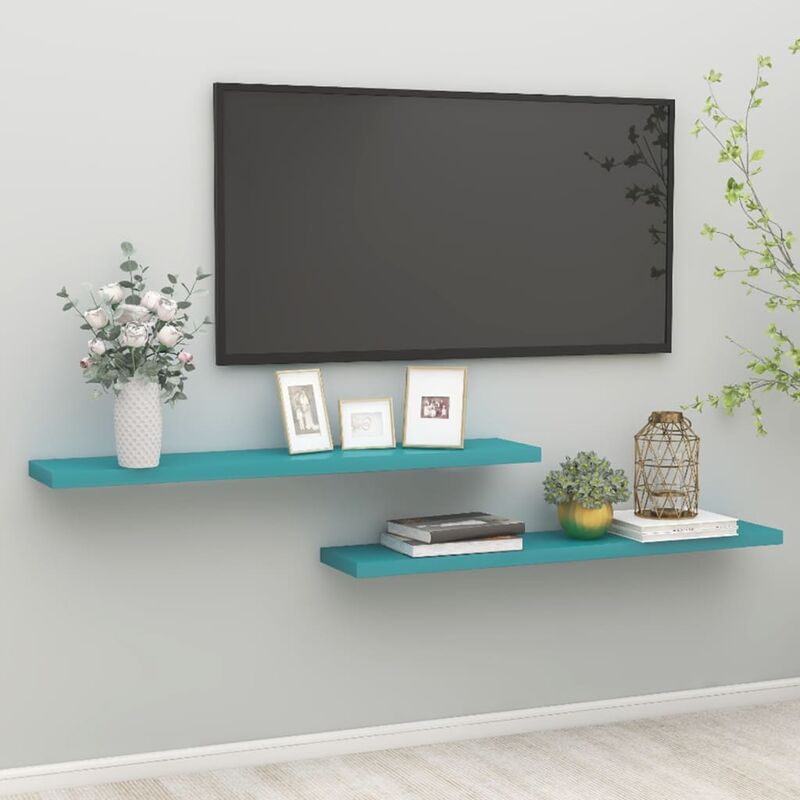 

Estantes flotantes pared 2 uds azul MDF 120x23,5x3,8cm