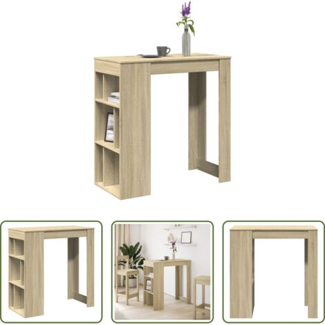 Estantes -  Mesa alta bar con estantes madera roble Sonoma 102x50x103,5 cm