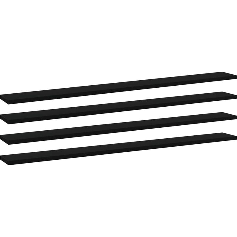 

Estantes para estantería 4 uds aglomerado negro 100x10x1,5 cm - Negro