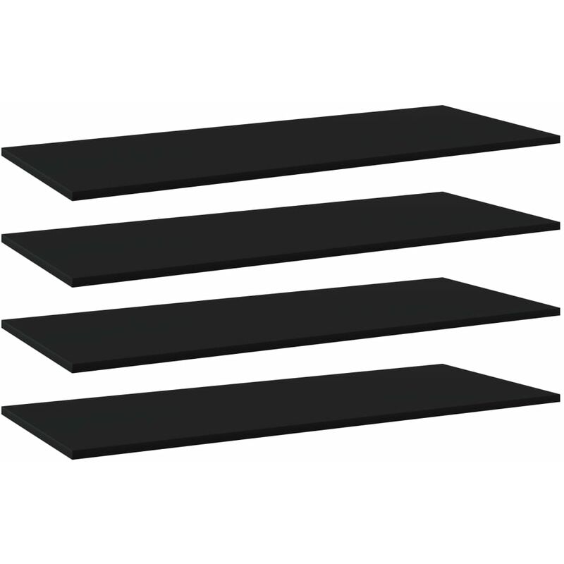 

Estantes para estantería 4 uds aglomerado negro 100x40x1,5 cm - Negro