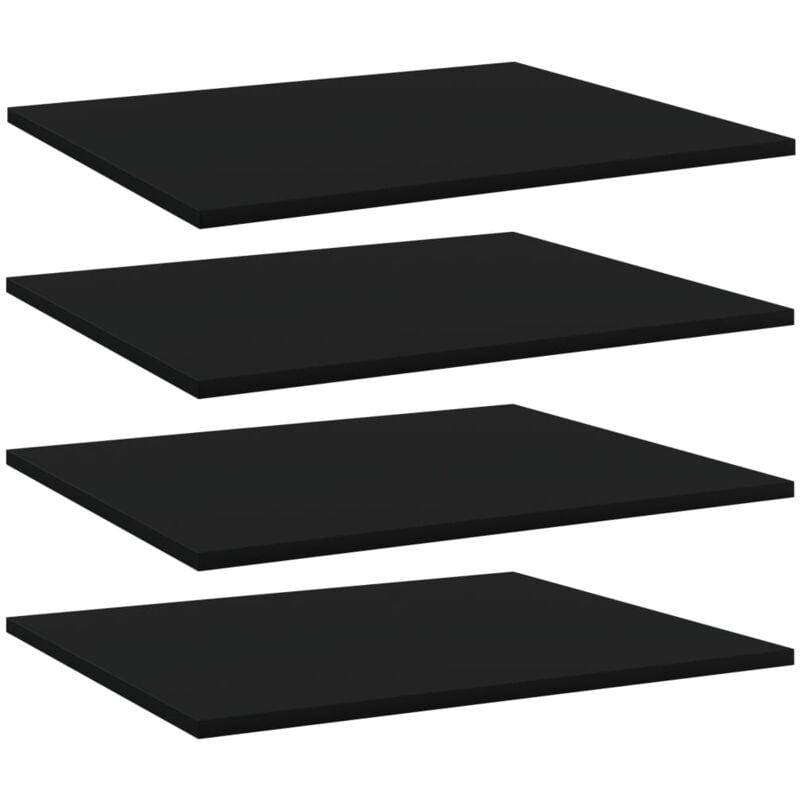 

vidaXL Estantes para estantería 4 uds aglomerado negro 60x50x1,5 cm - Negro