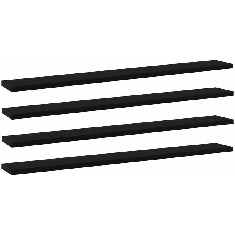 

Estantes para estantería 4 uds aglomerado negro 80x10x1,5 cm - Negro