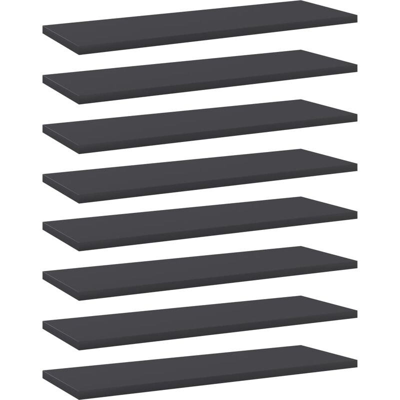 

Estantes para estantería 8 uds aglomerado gris 60x20x1,5 cm - Gris
