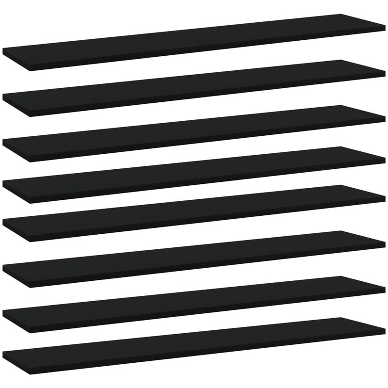 

Estantes para estantería 8 uds aglomerado negro 100x20x1,5 cm - Negro