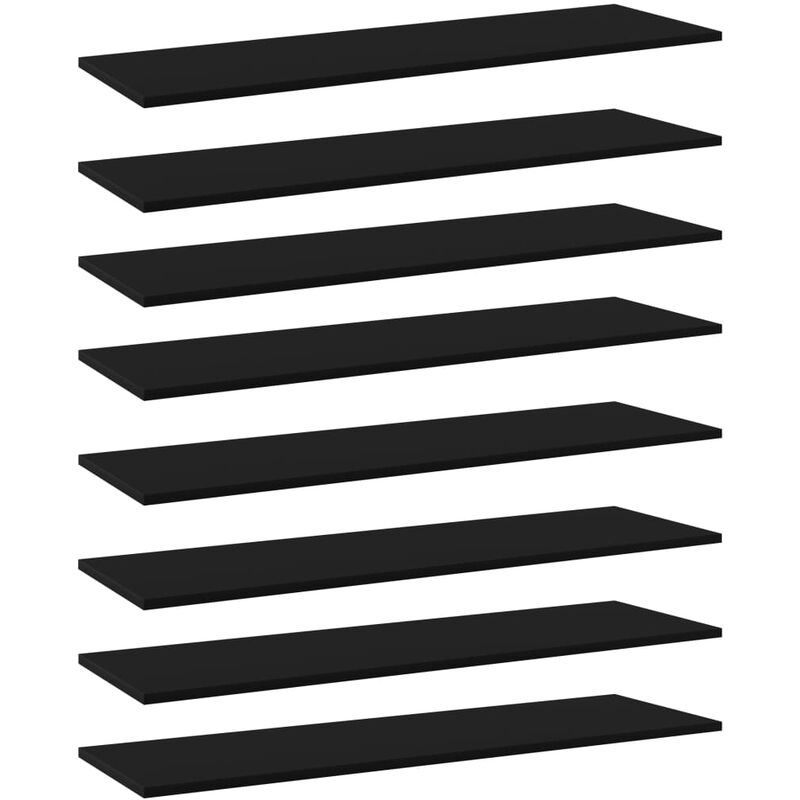 

Estantes para estantería 8 uds aglomerado negro 100x30x1,5 cm - Negro