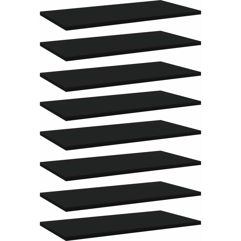 

Estantes para estantería 8 uds aglomerado negro 60x30x1,5 cm - Negro