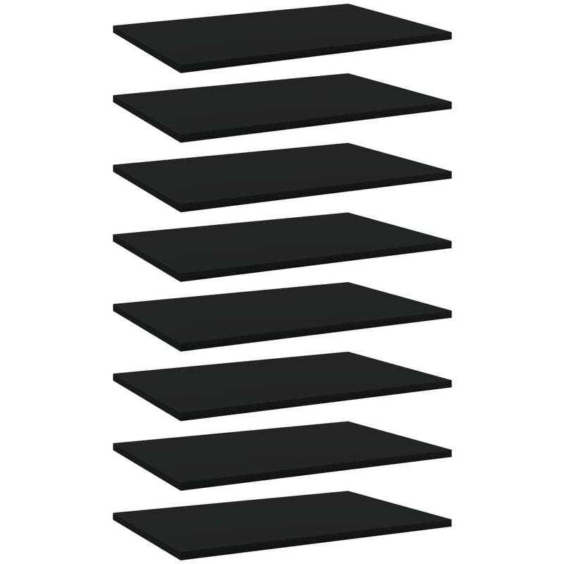 

Estantes para estantería 8 uds aglomerado negro 60x40x1,5 cm - Negro