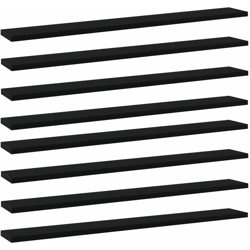 

Estantes para estantería 8 uds aglomerado negro 80x10x1,5 cm - Negro