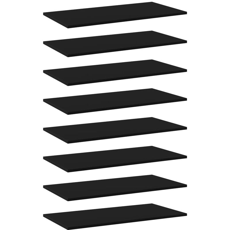 

Estantes para estantería 8 uds aglomerado negro 80x40x1,5 cm - Negro