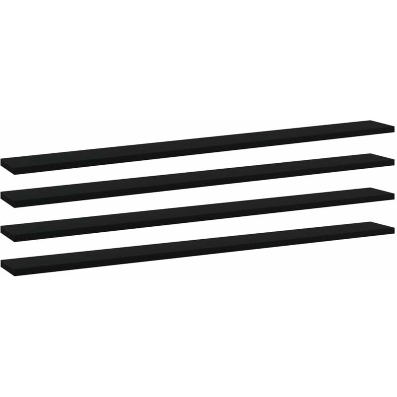 

Estantes para estanteria 4 uds aglomerado negro 100x10x1,5 cm