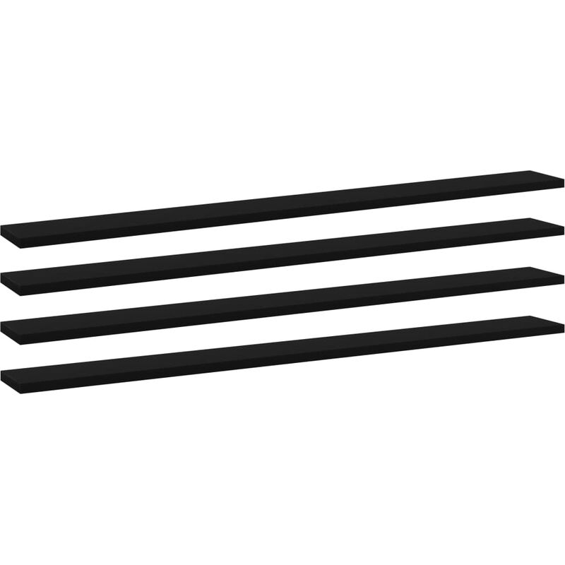

Estantes para estantería 4 uds aglomerado negro 100x10x1,5 cm