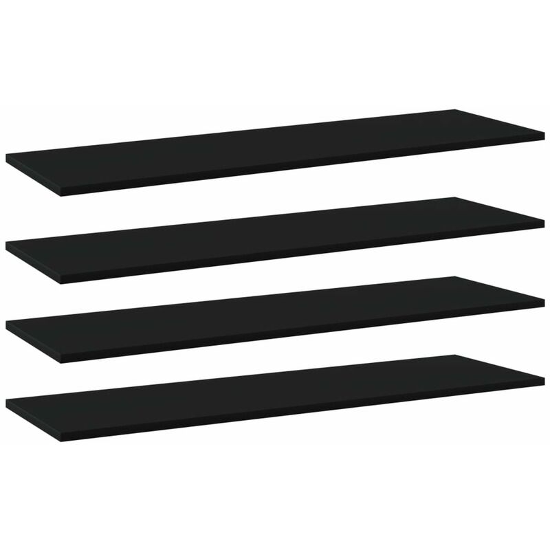 

Estantes para estanteria 4 uds aglomerado negro 100x30x1,5 cm
