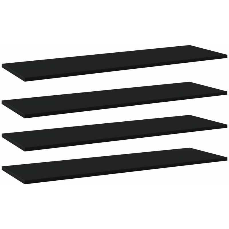 

Estantes para estantería 4 uds aglomerado negro 100x30x1,5 cm