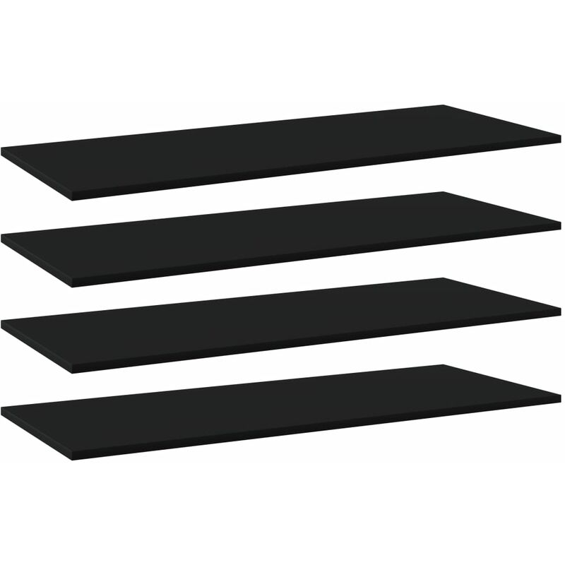 

Estantes para estantería 4 uds aglomerado negro 100x40x1,5 cm