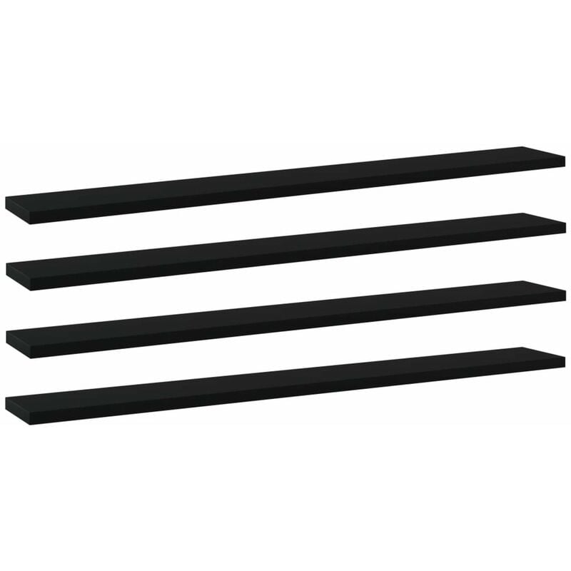 

Estantes para estanteria 4 uds aglomerado negro 80x10x1,5 cm