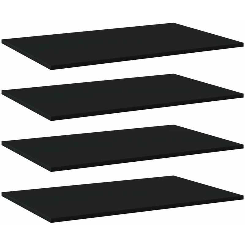 

Happyshopping - Estantes para estanteria 4 uds aglomerado negro 80x50x1,5 cm
