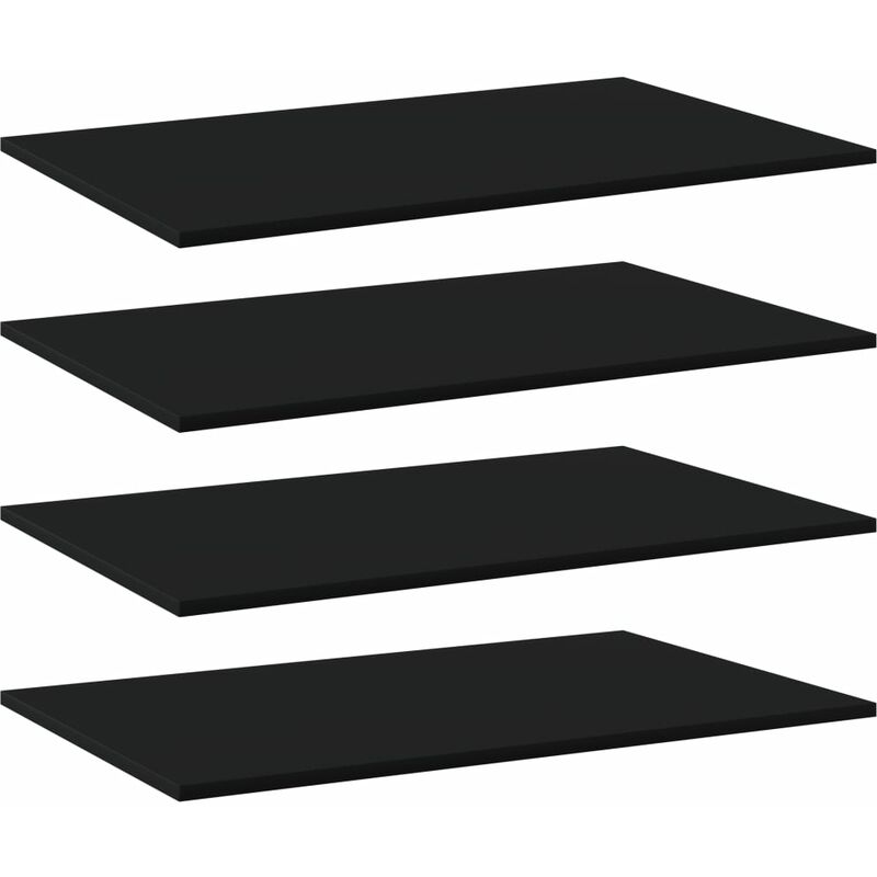 

Estantes para estantería 4 uds aglomerado negro 80x50x1,5 cm