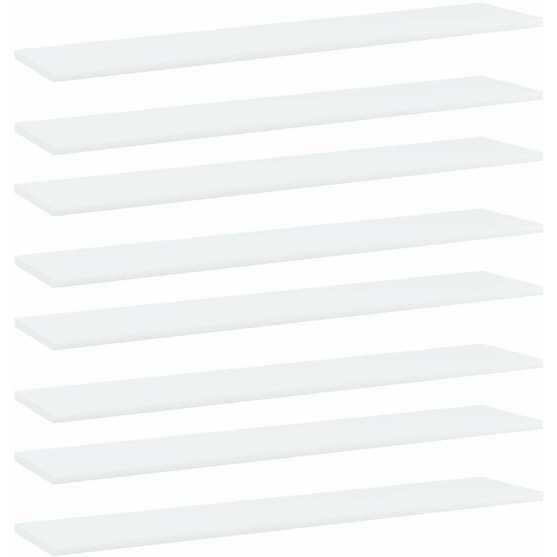 

Happyshopping - Estantes para estanteria 8 uds aglomerado blanco 100x20x1,5 cm