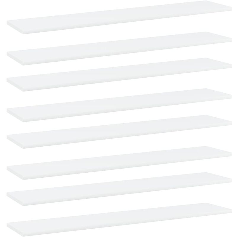 

Estantes para estantería 8 uds aglomerado blanco 100x20x1,5 cm