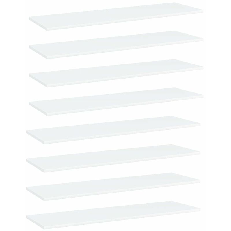 

Estantes para estanteria 8 uds aglomerado blanco 100x30x1,5 cm