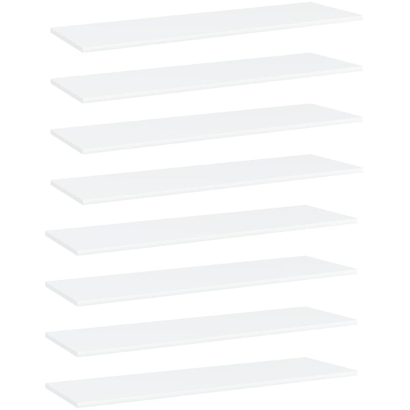 

Estantes para estantería 8 uds aglomerado blanco 100x30x1,5 cm