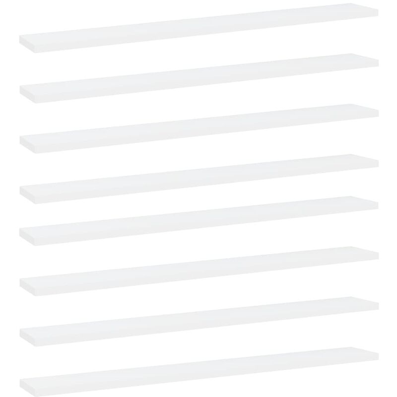

Estantes para estantería 8 uds aglomerado blanco 80x10x1,5 cm