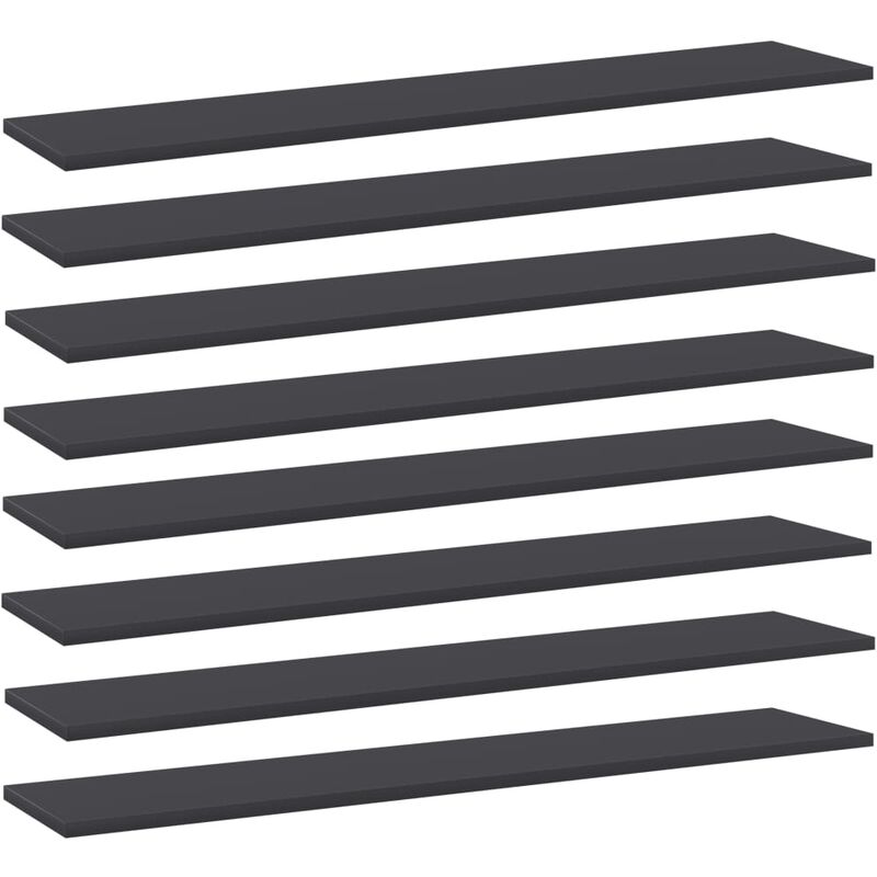 

Estantes para estantería 8 uds aglomerado gris 100x20x1,5 cm
