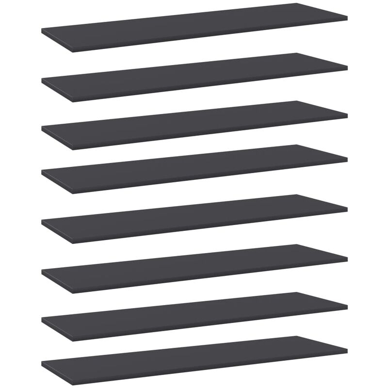 

Estantes para estantería 8 uds aglomerado gris 100x30x1,5 cm