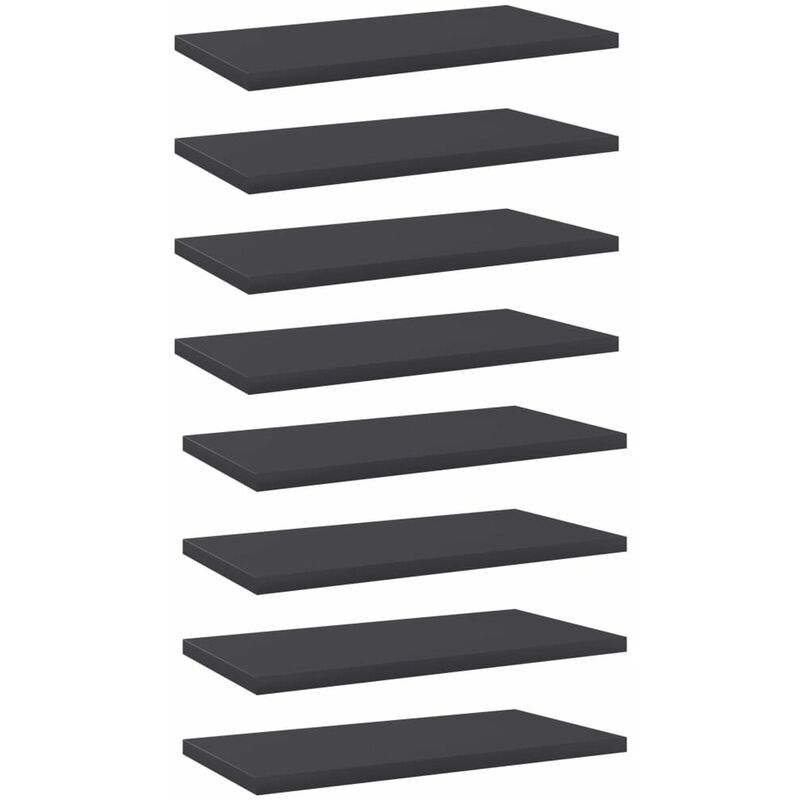 

Happyshopping - Estantes para estanteria 8 uds aglomerado gris 40x20x1,5 cm