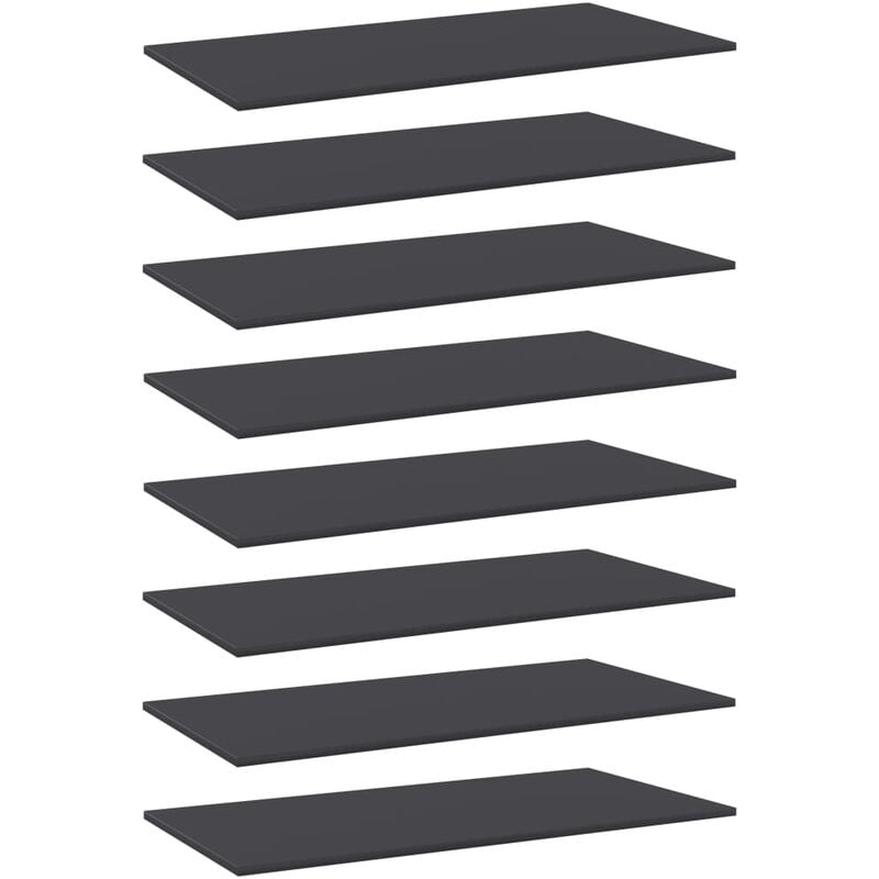 

Estantes para estantería 8 uds aglomerado gris 80x20x1,5 cm