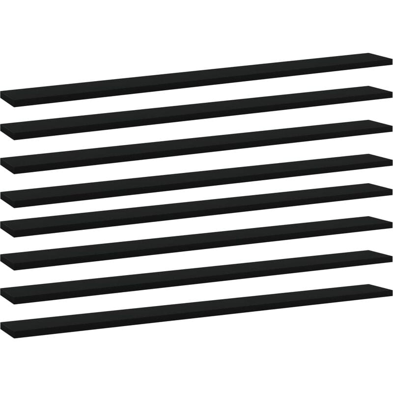 

Estantes para estantería 8 uds aglomerado negro 100x10x1,5 cm