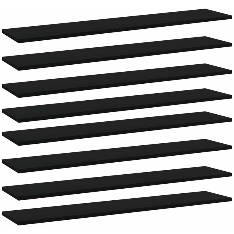 

Happyshopping - Estantes para estanteria 8 uds aglomerado negro 100x20x1,5 cm
