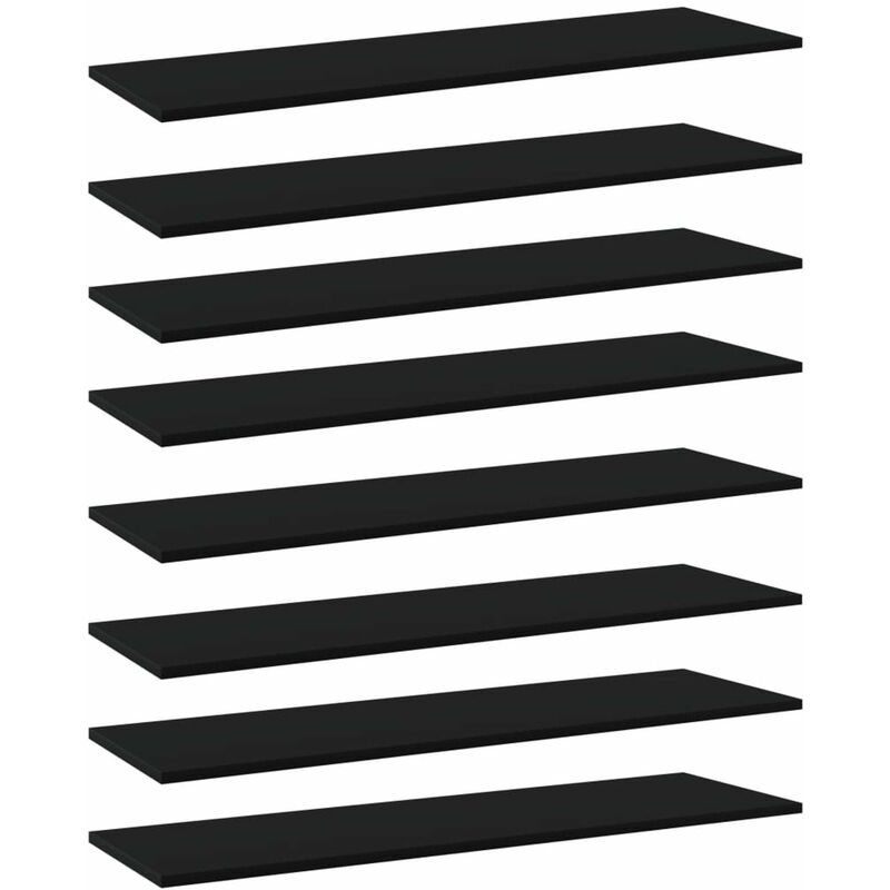 

Estantes para estanteria 8 uds aglomerado negro 100x30x1,5 cm