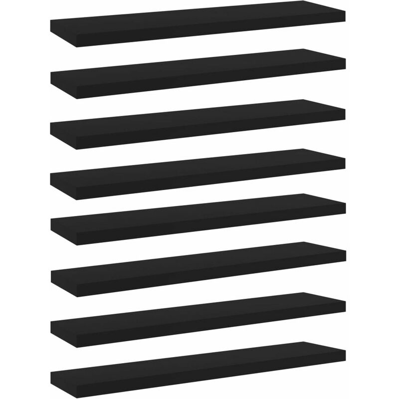 

Estantes para estanteria 8 uds aglomerado negro 40x10x1,5 cm