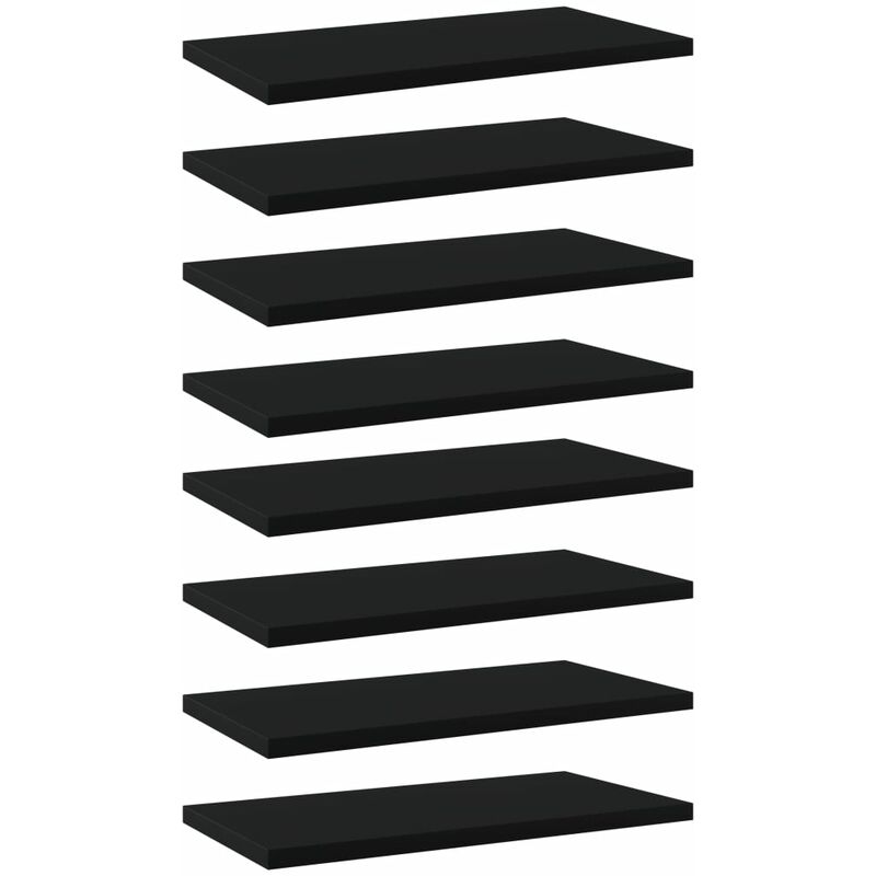 

Estantes para estantería 8 uds aglomerado negro 40x20x1,5 cm